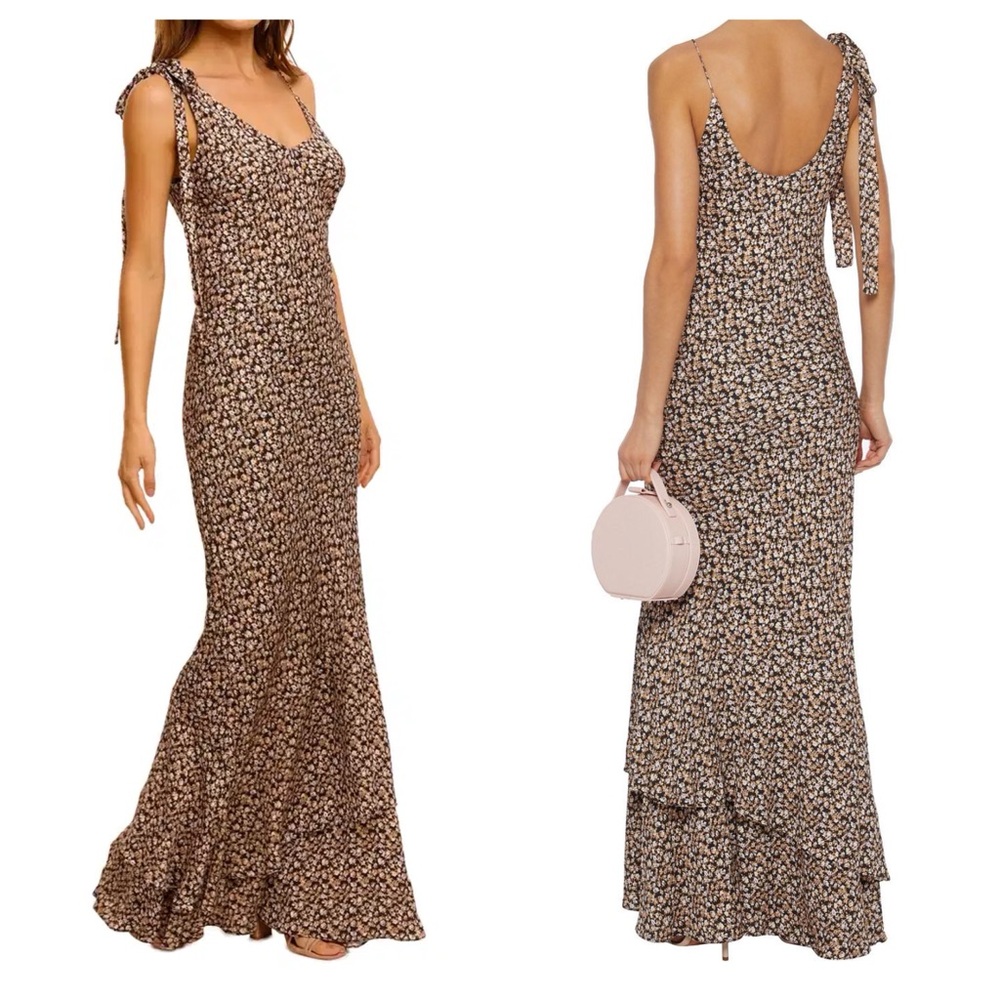 Rebecca Vallance Ellie Floral Print Crepe Maxi‎ Dress Sleeveless